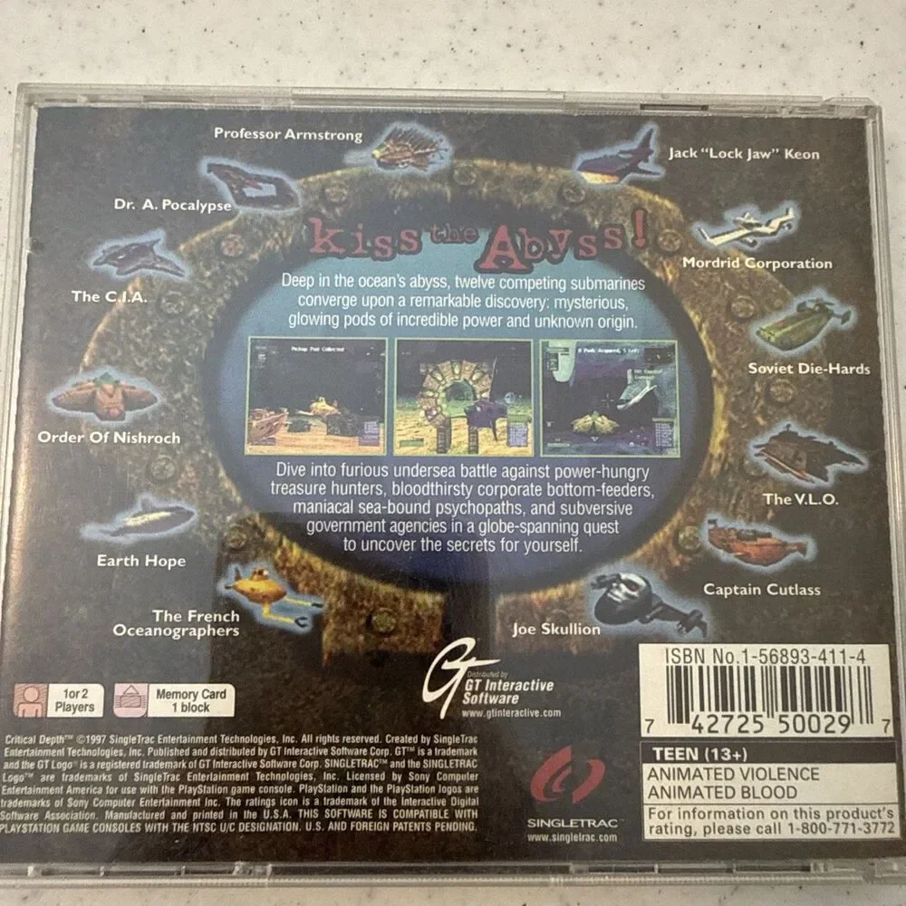 Critical Depth (Sony PlayStation 1, 1997) PS1 Black Label CIB Complete